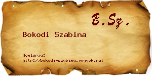 Bokodi Szabina névjegykártya