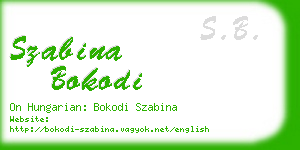 szabina bokodi business card